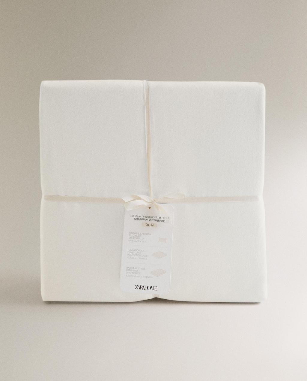 ENSEMBLE LINGE DE LIT SATIN (300 FILS)