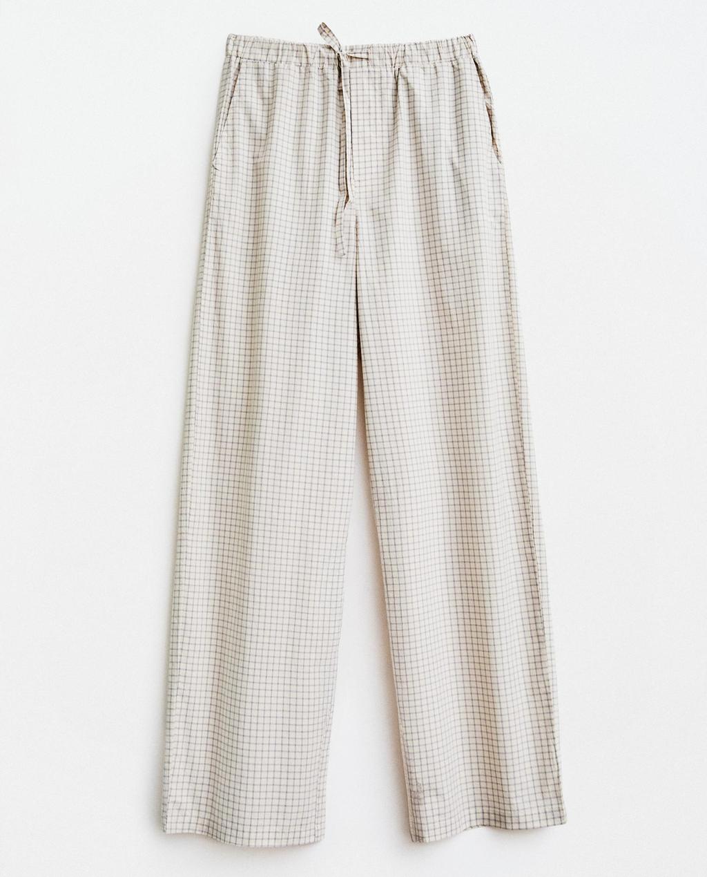 COTTON CHECK TROUSERS