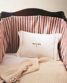 STRIPED LINEN AND COTTON BABY COT BUMPER COVER