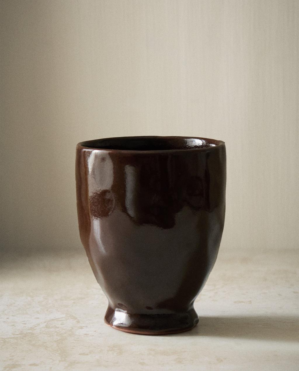 VASO CEPILLO DIENTES CERÁMICA MARRÓN