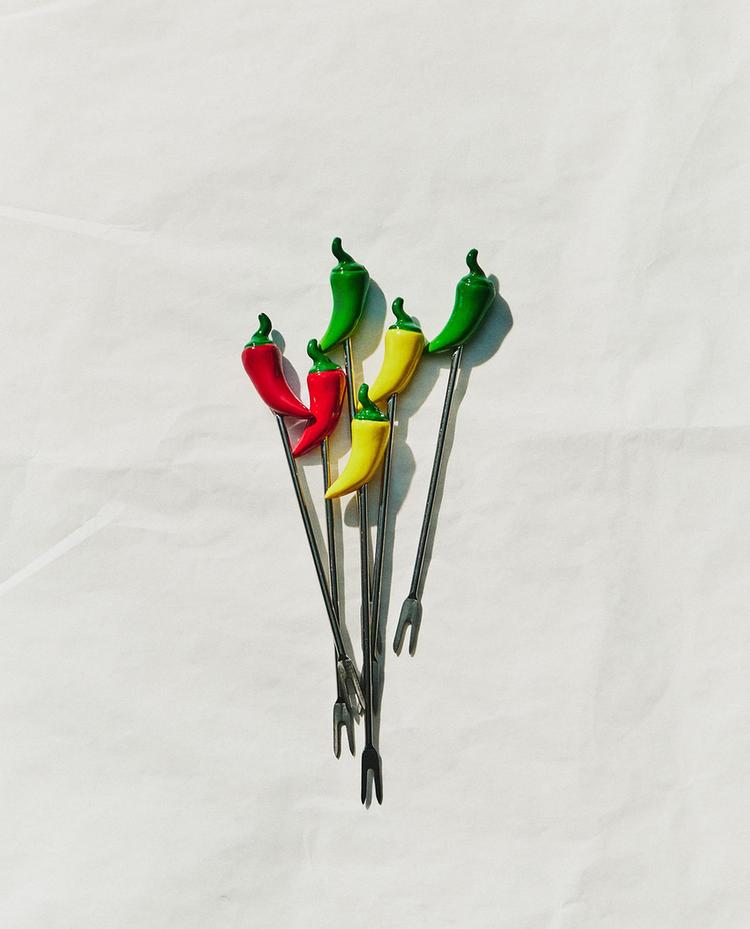 LOT DE 6 PICS APÉRITIF PIMENTS