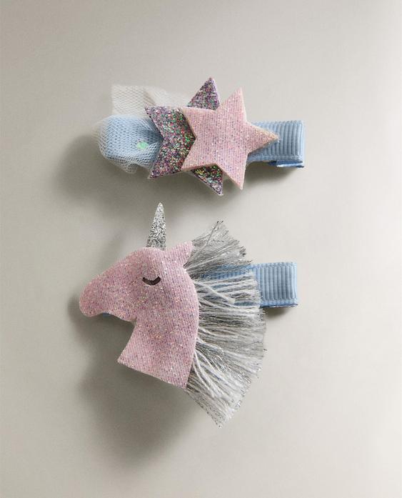 KIDS' PONY AND STARS CLIP (SET OF 2)