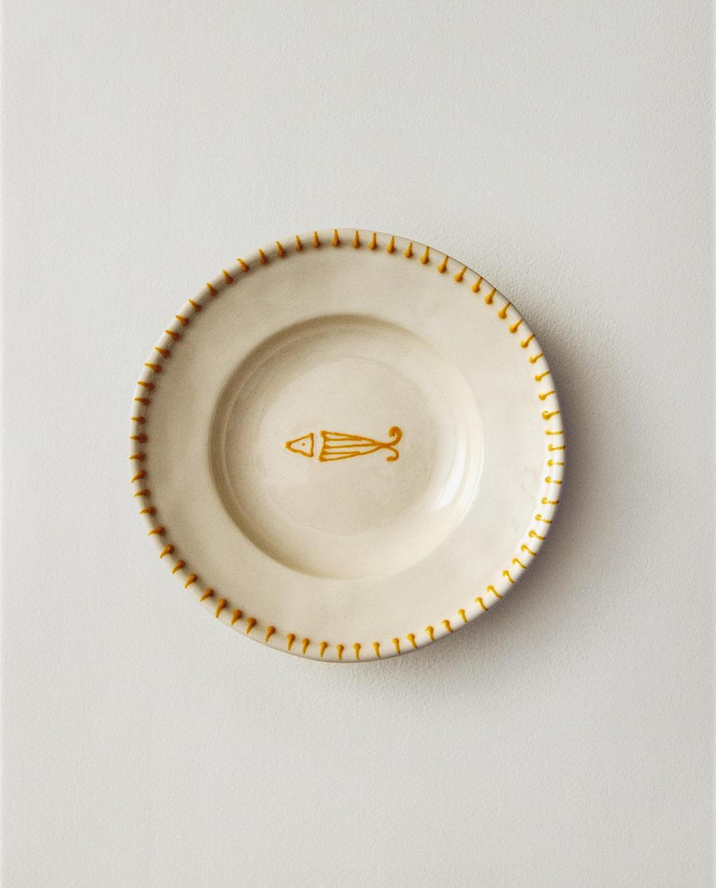 FISH EARTHENWARE DESSERT PLATE