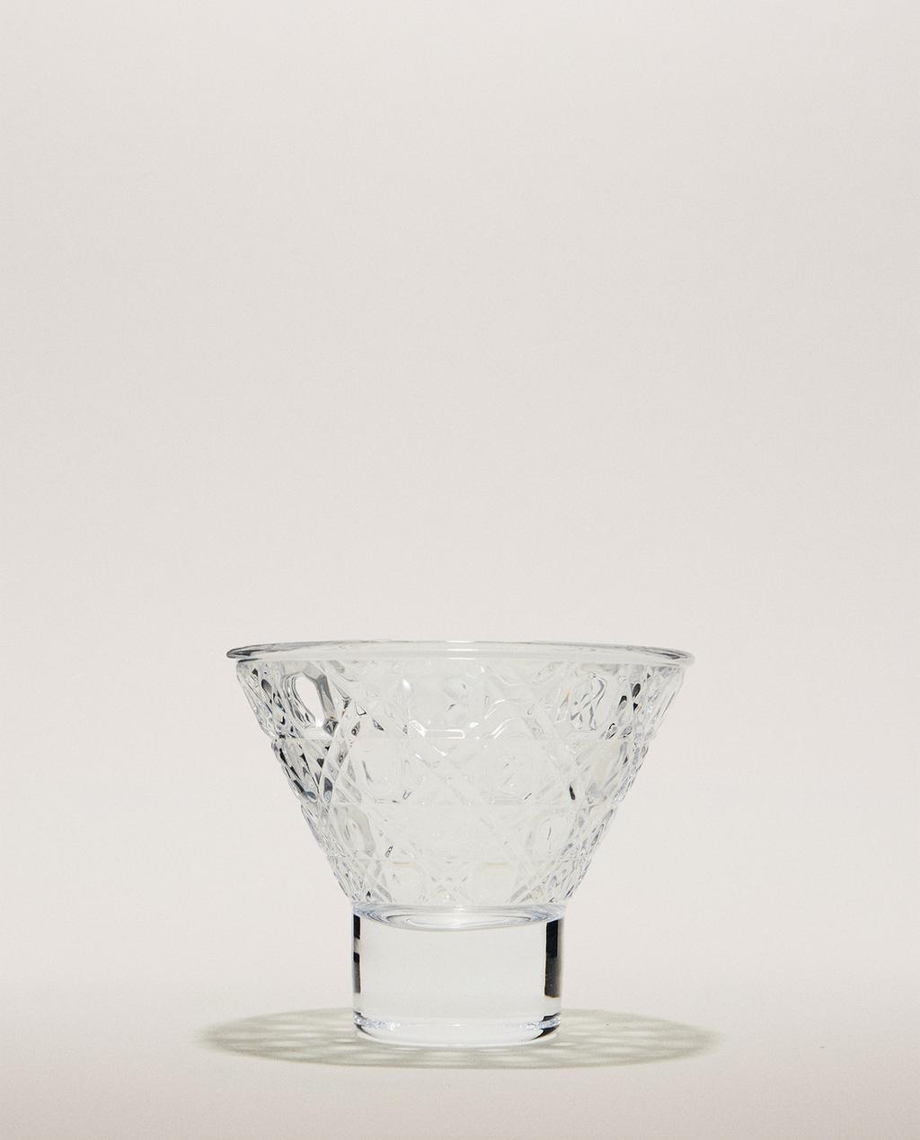 RAISED DESIGN GLASS ICE-CREAM CUP