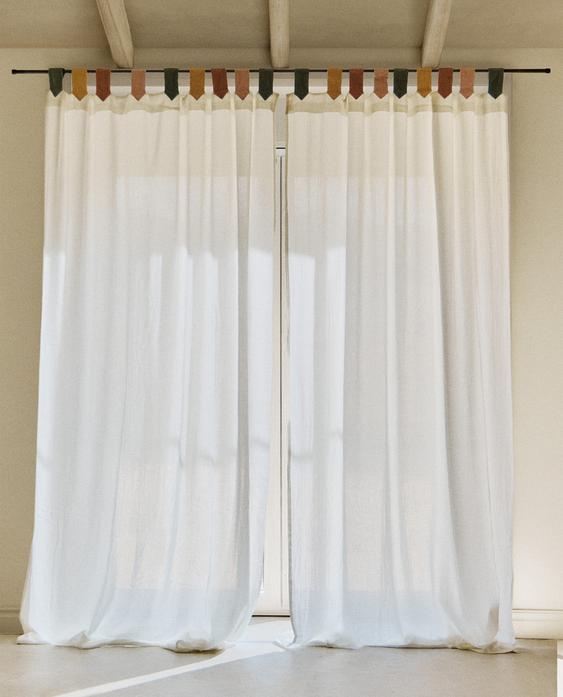 COTTON MUSLIN CURTAIN WITH MEDIUM OPACITY