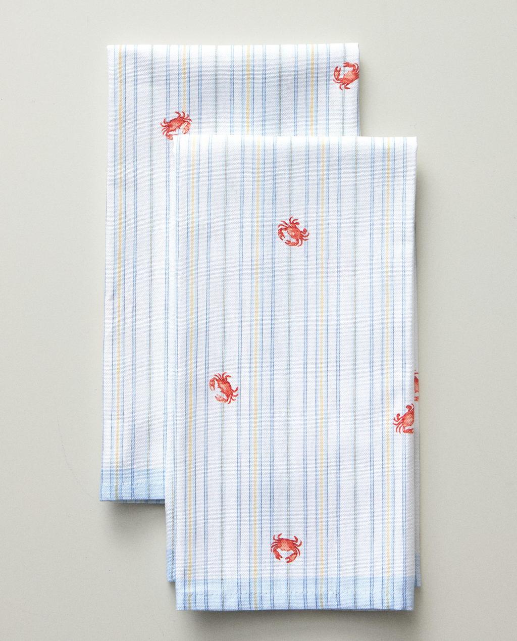 PACK OF CRAB PRINT TEA TOWELS (PACK OF 2)