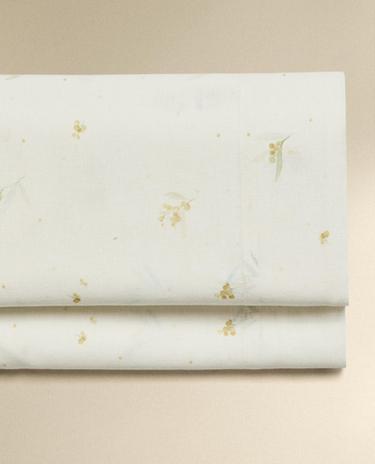 MIMOSA PRINT LINEN AND COTTON FLAT SHEET