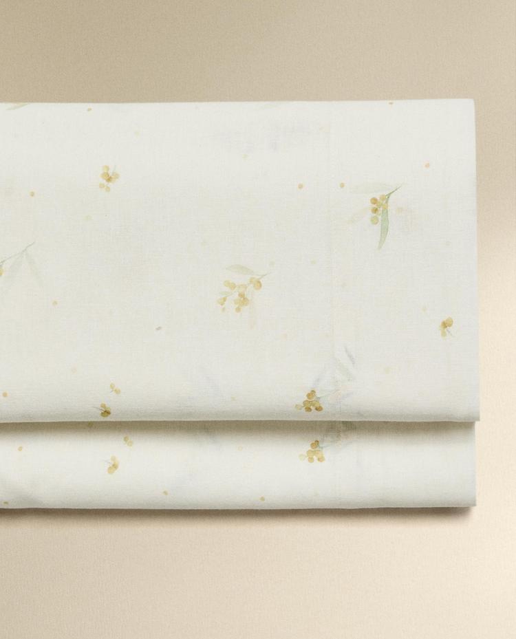 MIMOSA PRINT LINEN AND COTTON FLAT SHEET