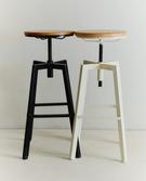 TABURETE ALTO GIRATORIO MADERA Y METAL
