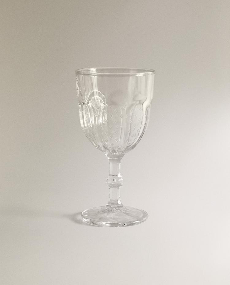 RAISED FLORAL DESIGN GLASS