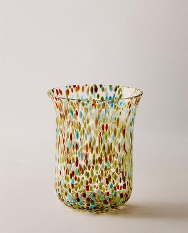 VASO VIDRIO MULTICOLOR