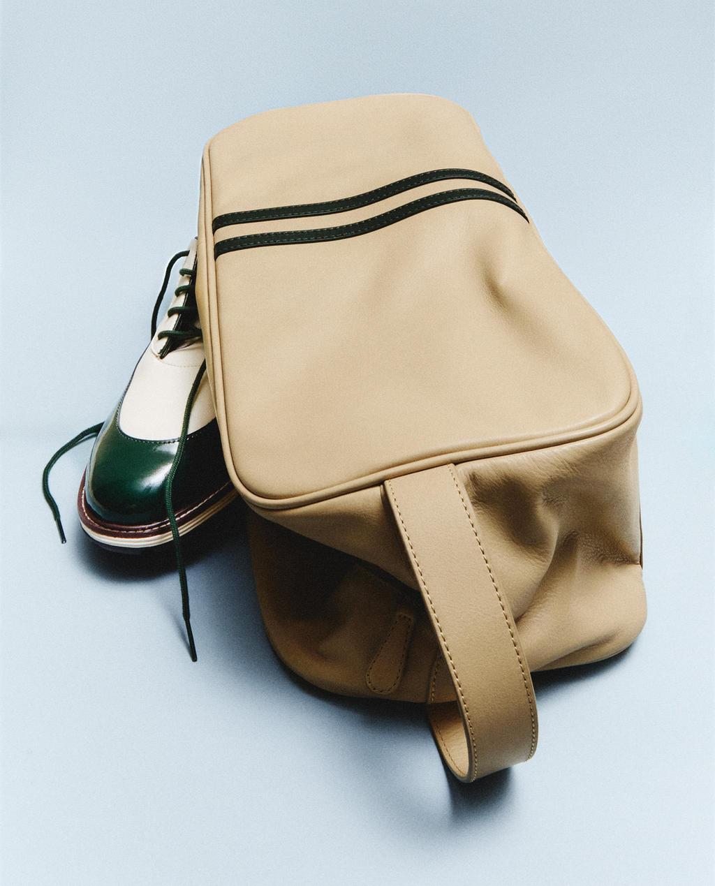 LEATHER SHOE BAG