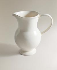 DECORATIVE CREAM CERAMIC JUG
