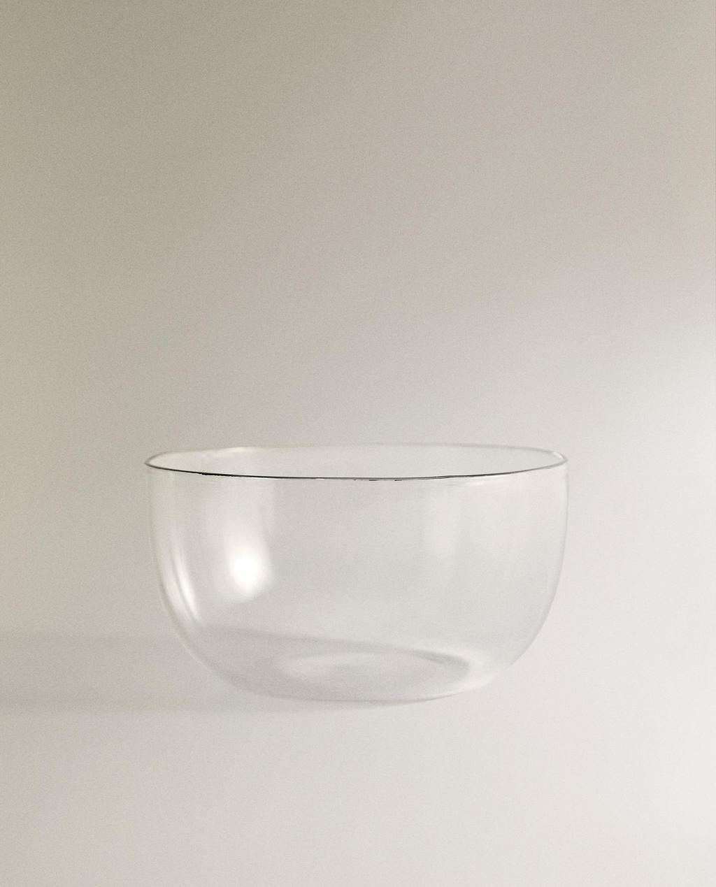 CIOTOLA IN BOROSILICATO CON BORDO ARGENTO