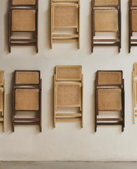 SEDIA PIEGHEVOLE IN LEGNO E RATTAN