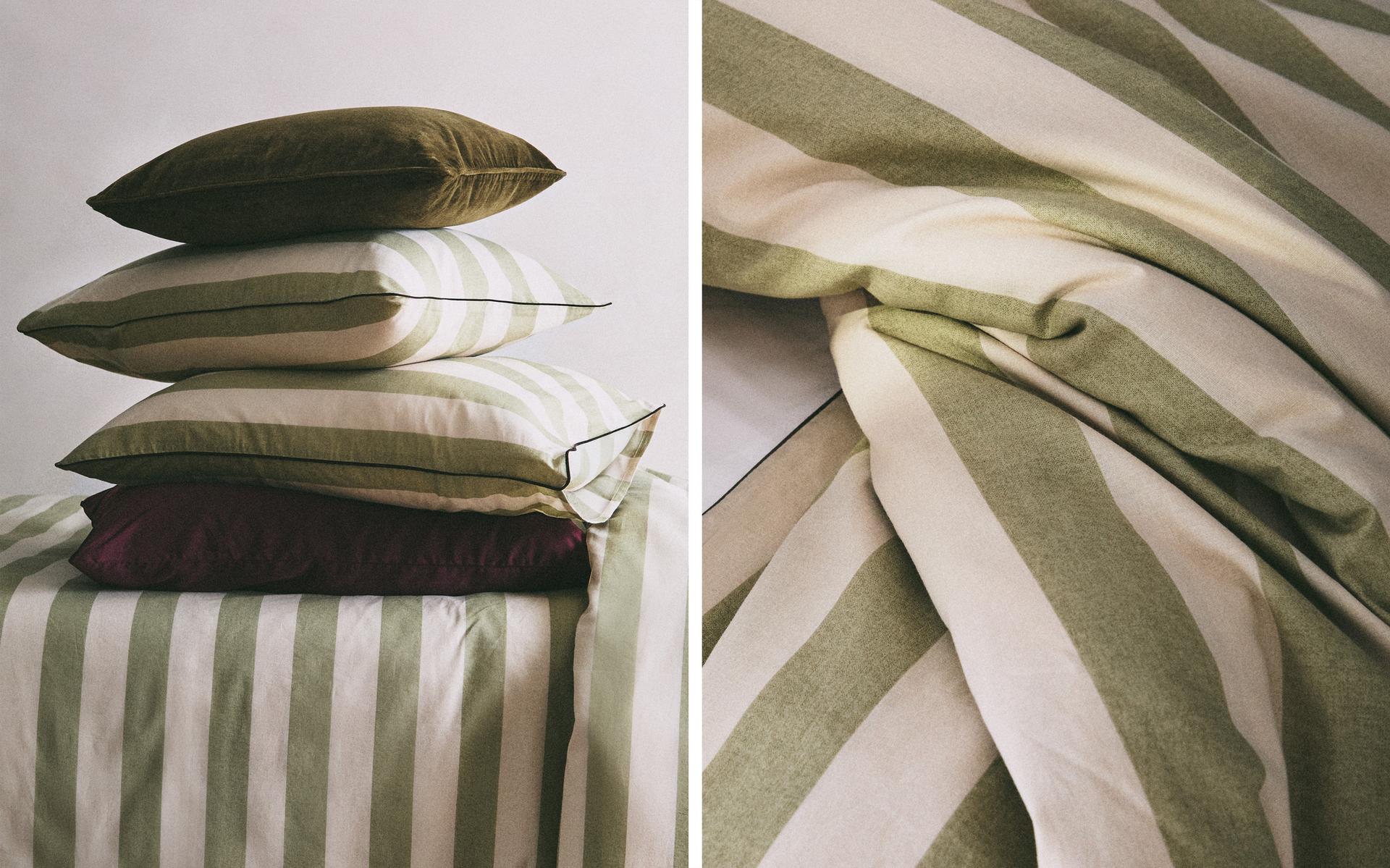 FADED COTTON STRIPE DUVET COVER