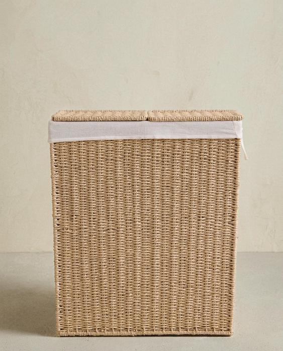 LAUNDRY BASKET WITH TWO COMPARTMENTS