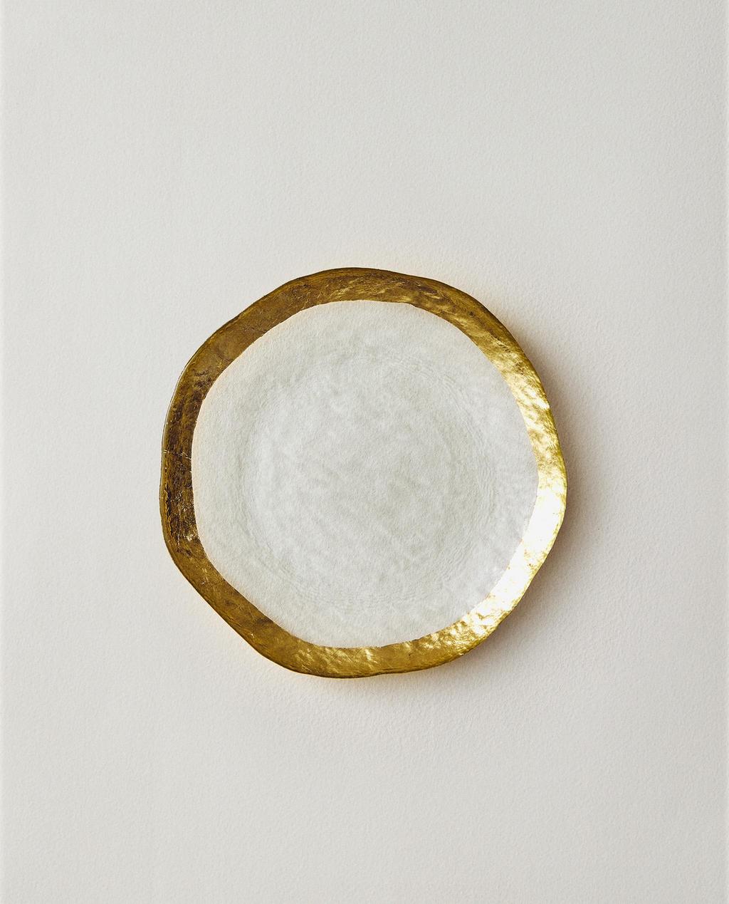 GLASS SIDE PLATE WITH RIM