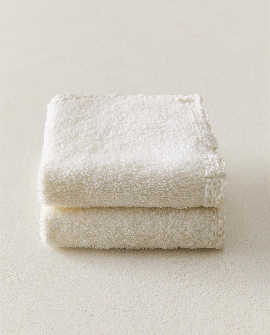 CROCHET EDGE FACECLOTH PACK (PACK OF 2)
