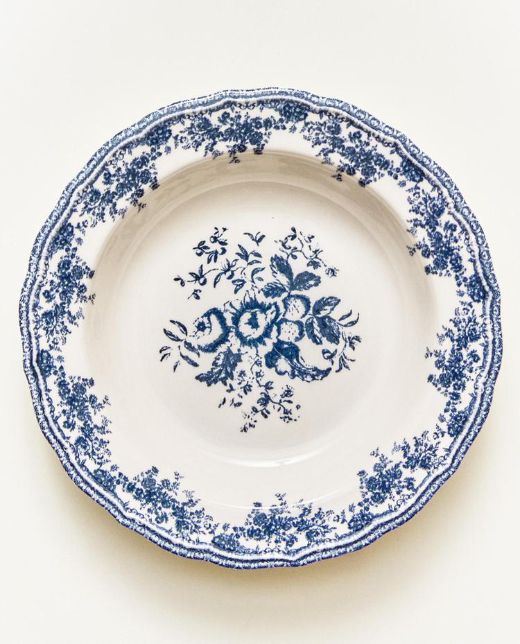 PLATO HONDO LOZA FLORAL