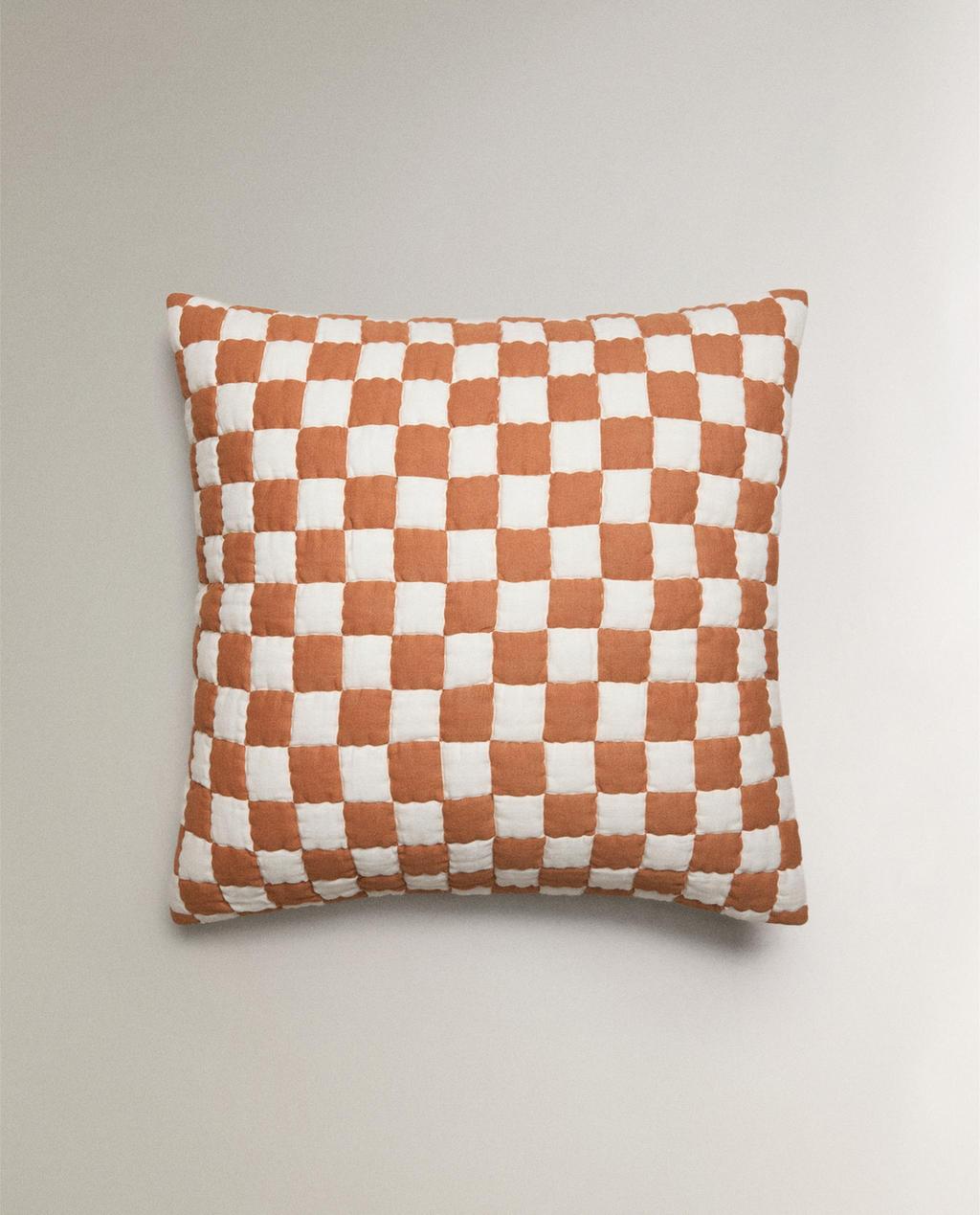 CHECK COTTON CUSHION COVER