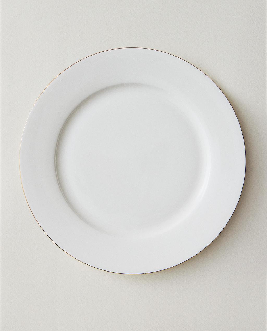 RIMMED BONE CHINA DINNER PLATE