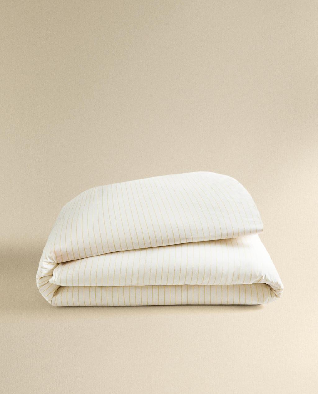 STRIPED WASHED COTTON DUVET COVER
