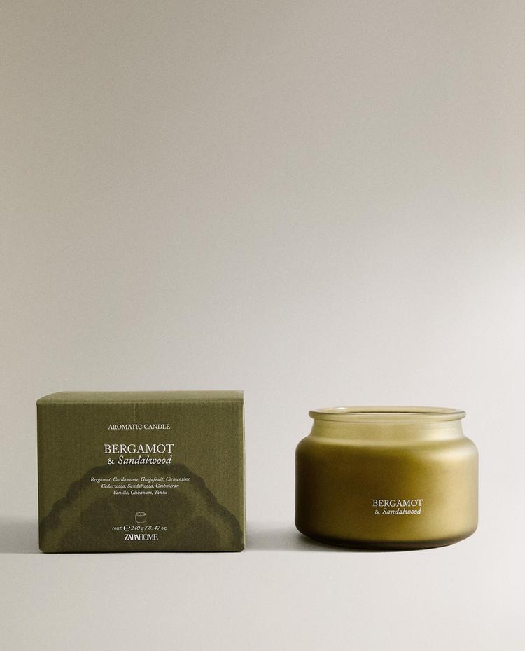 (240 G) VELA AROMÁTICA BERGAMOT & SANDALWOOD