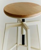 TABURETE ALTO GIRATORIO MADERA Y METAL