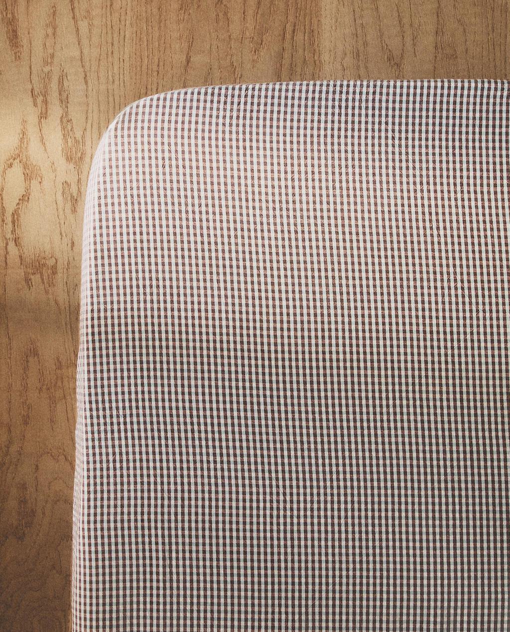KIDS' DYED THREAD CHECK FITTED SHEET