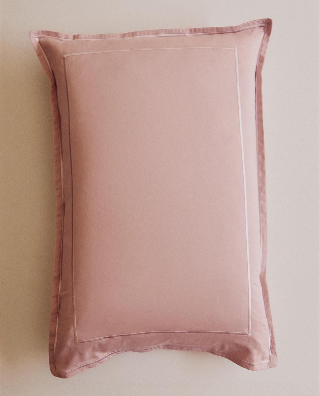 SATEEN PILLOWCASE WITH DOUBLE TRIM
