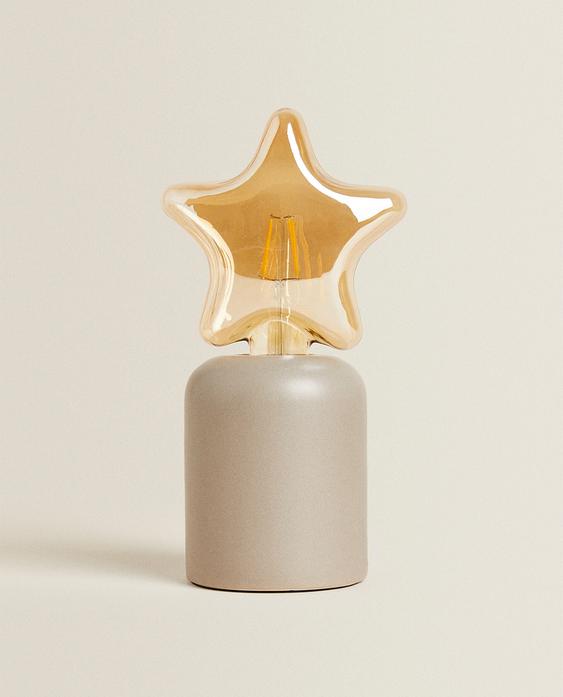 ABAJUR DE MESA COM LÂMPADA ESTRELA