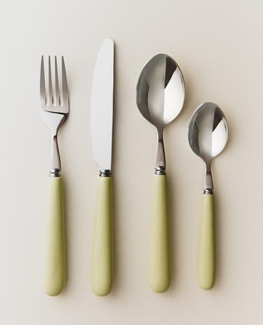 SET CUBIERTOS 4 PIEZAS MANGO CERÁMICA