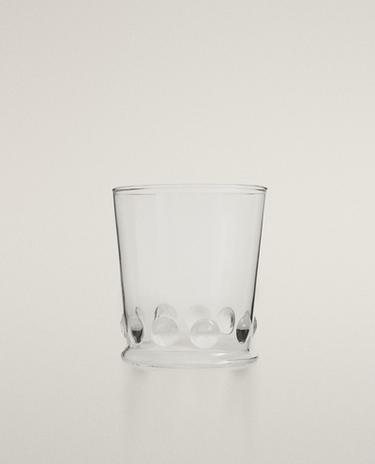BICCHIERE IN BOROSILICATO CON PUNTI IN RILIEVO