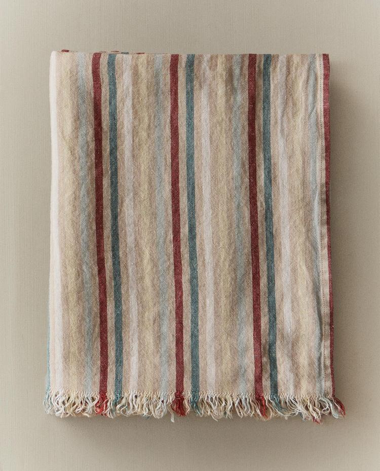 SERVIETTE DE BAIN EN LIN RAYURES