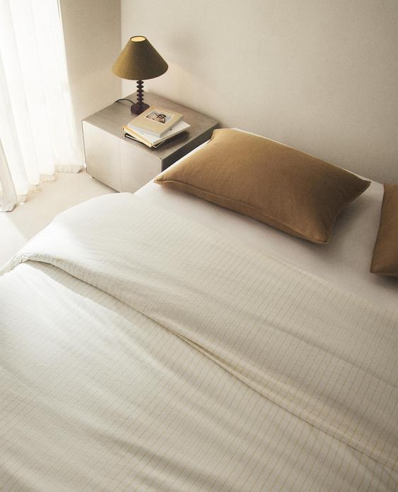 STRIPED WASHED COTTON DUVET COVER