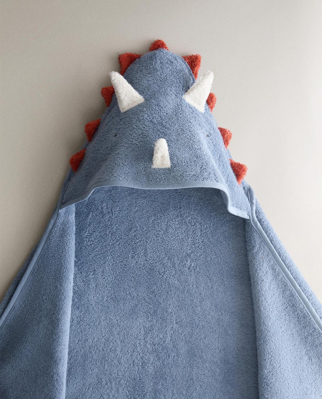 KIDS' DINOSAUR HOODED BATH TOWEL