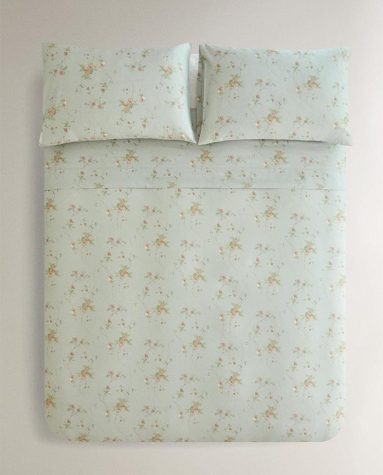 FUNDA NÓRDICA SATÉN RAMAS FLORALES (300 HILOS)