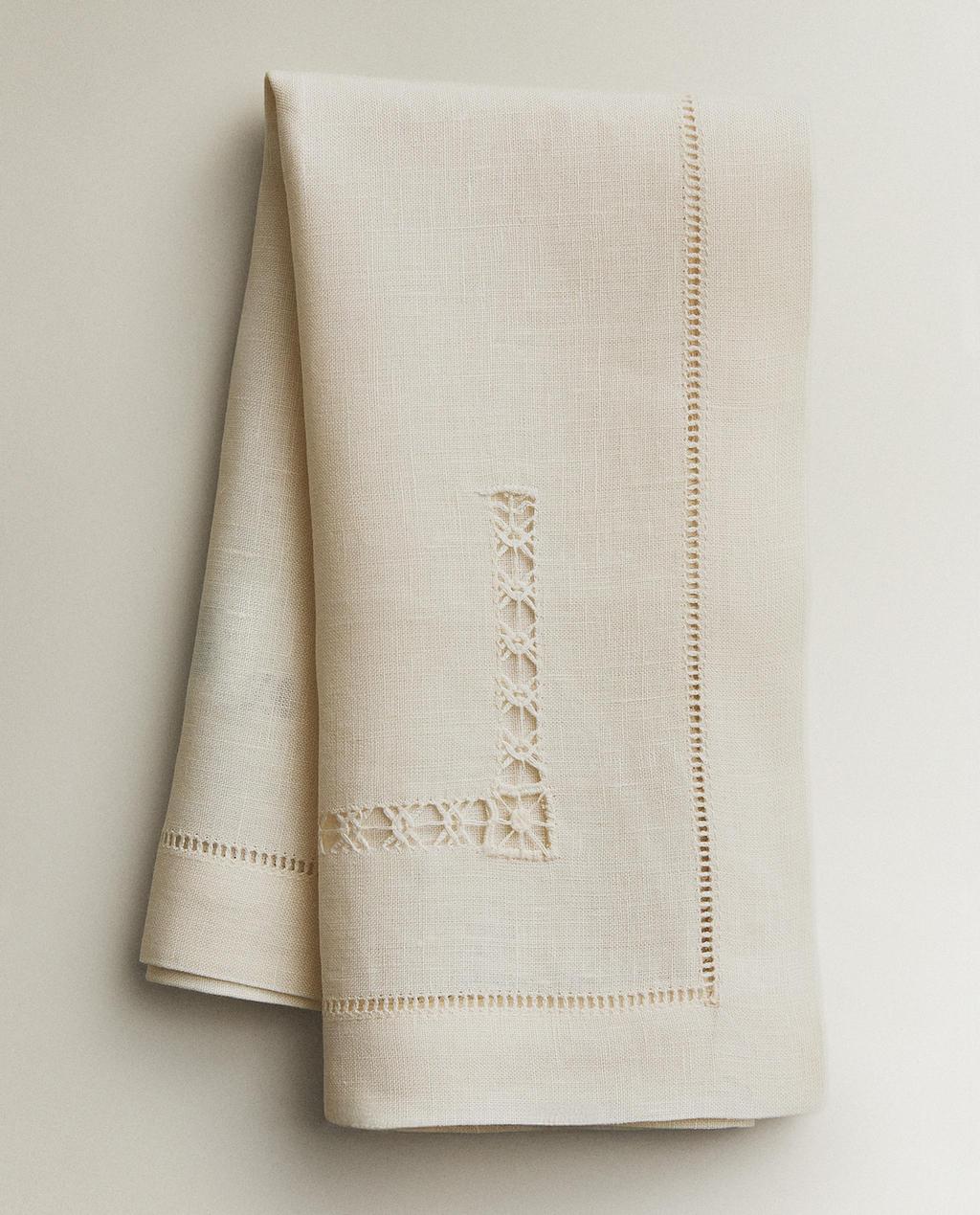 HEMSTITCHED LINEN NAPKIN PACK (PACK OF 2)