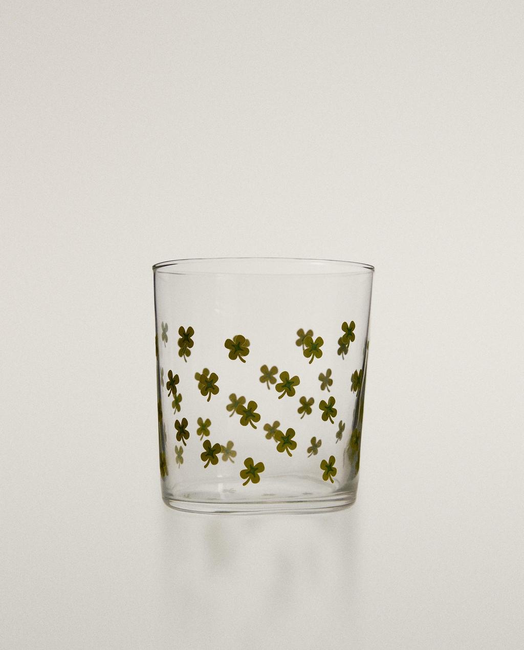 四叶草贴花玻璃杯