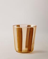 GLASS TUMBLER WITH LINE DESIGN