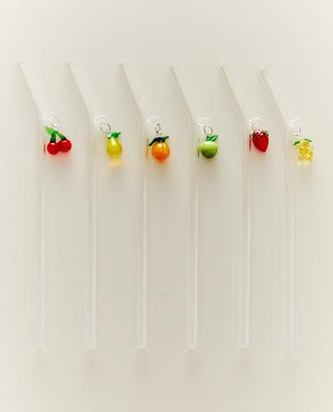 PACK PAJITAS BOROSILICATO FRUTAS (PACK 6)