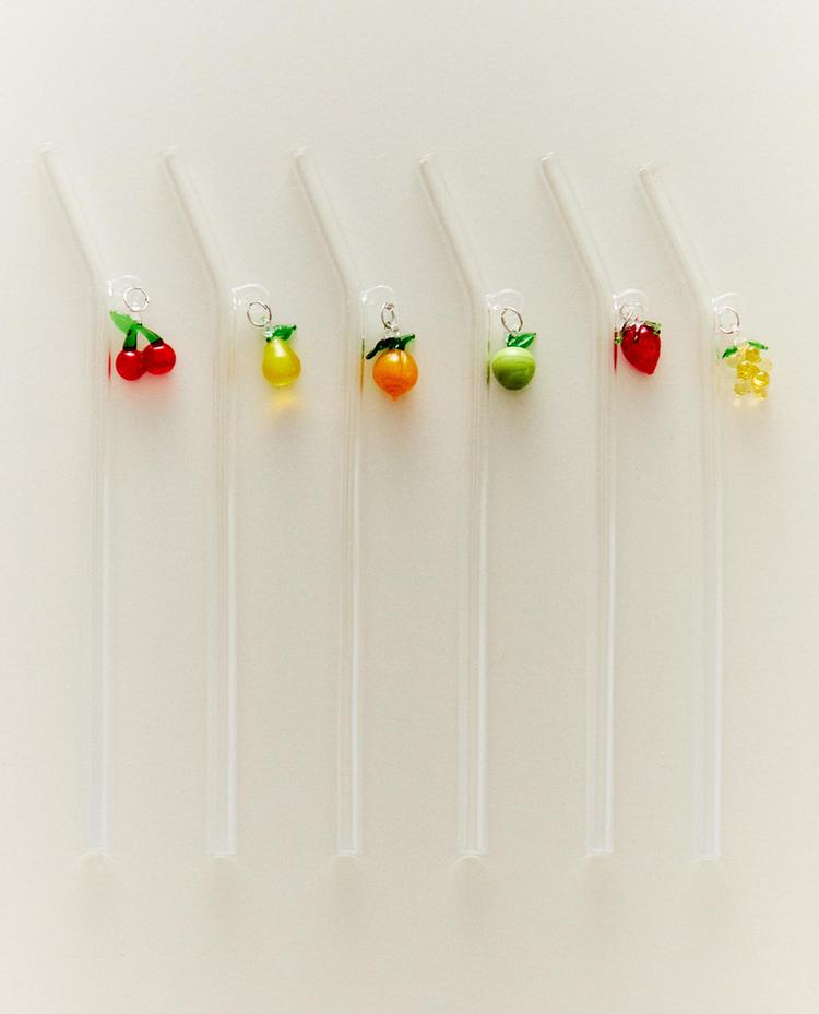 PACK PAJITAS BOROSILICATO FRUTAS (PACK 6)