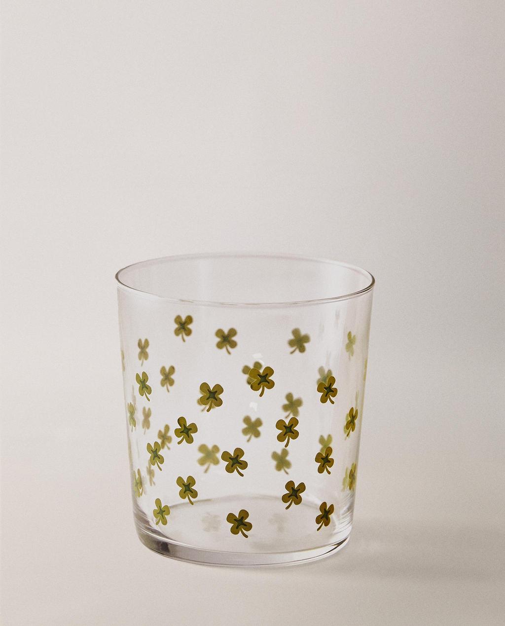 四叶草贴花玻璃杯