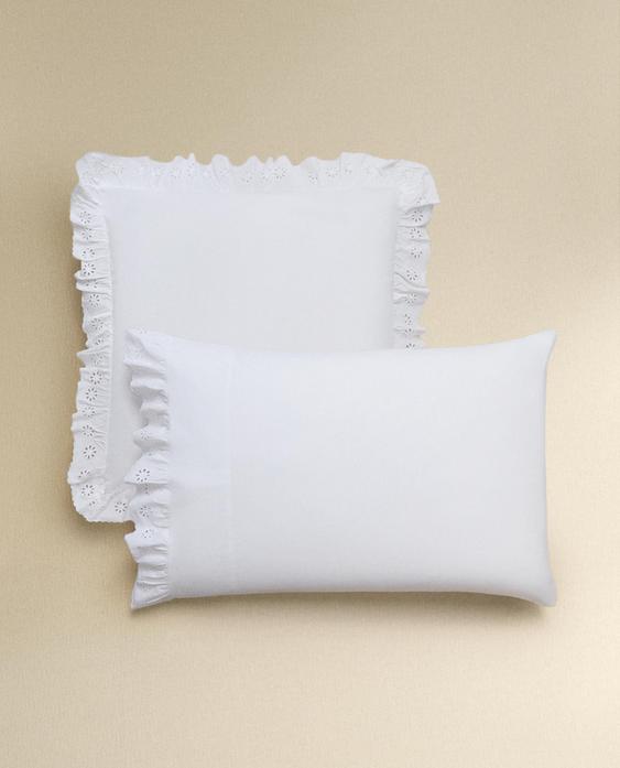 RUFFLED COTTON PILLOWCASE