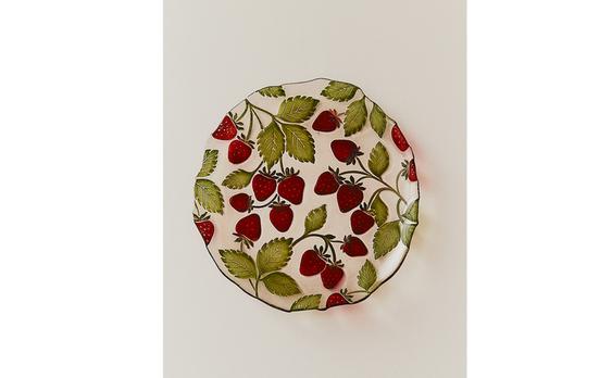 ASSIETTE À DESSERT VERRE FRAISES