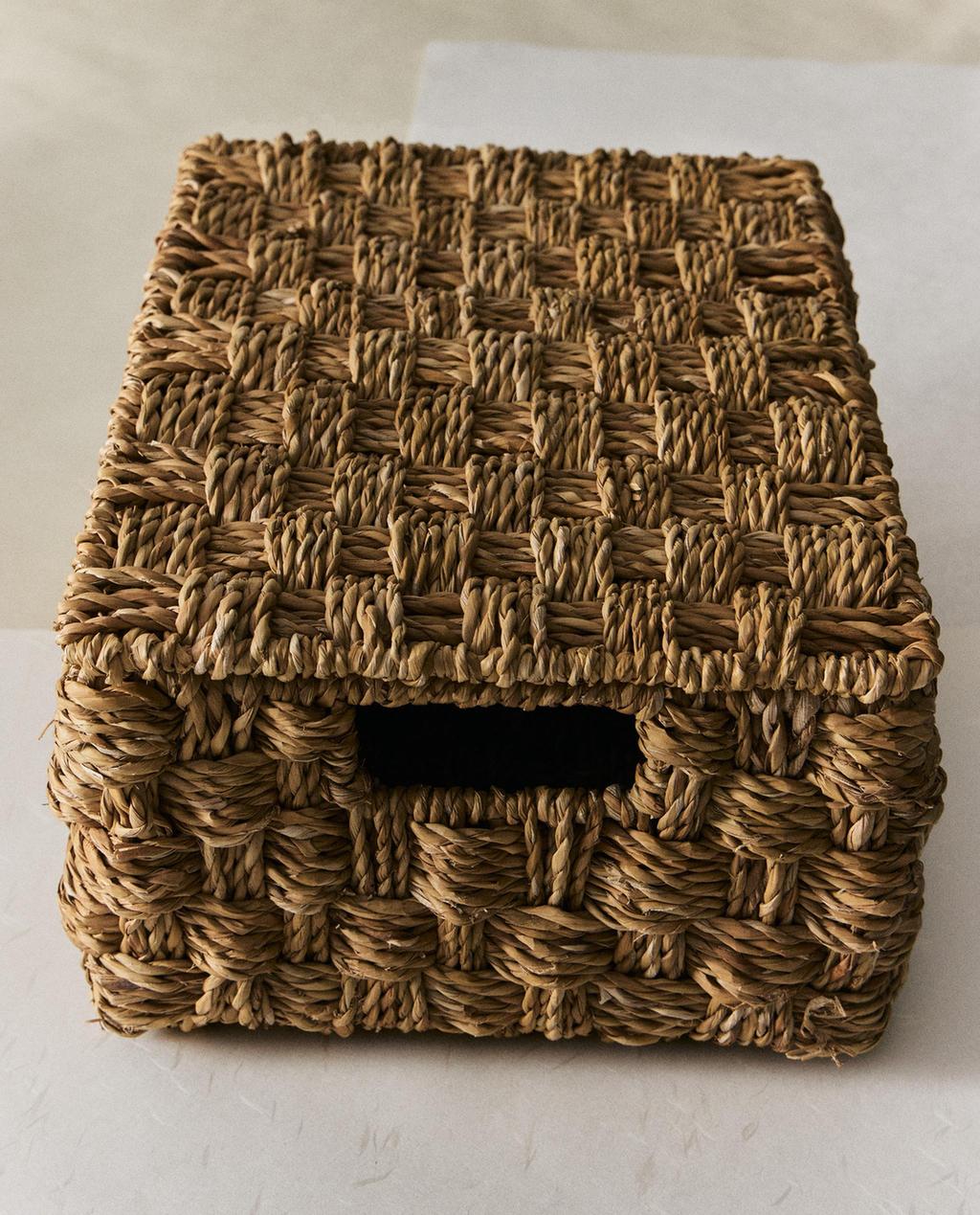CESTA RECTANGULAR TAPA SEAGRASS