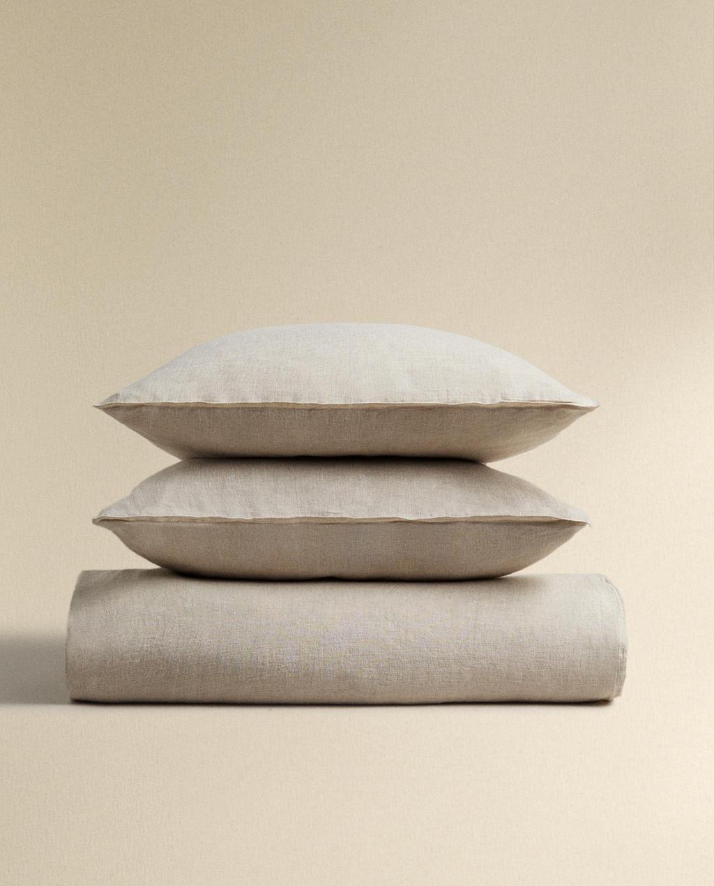 WASHED LINEN DUVET COVER (160 GxM²)