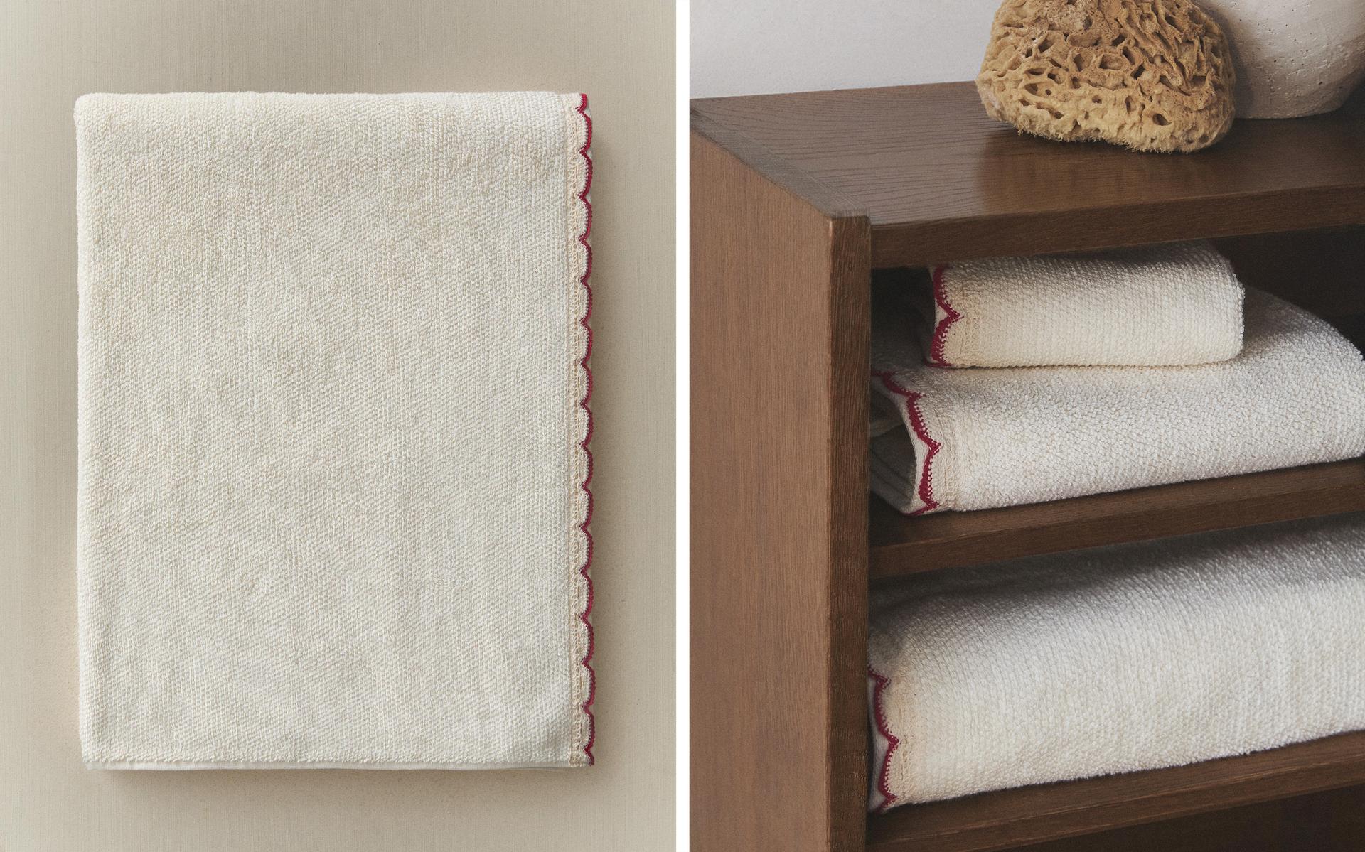 CONTRAST CROCHET BATH TOWEL