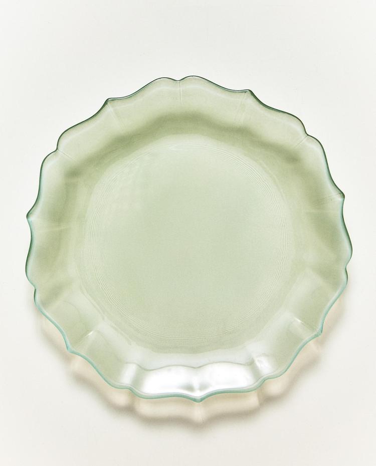 ASSIETTE À DESSERT EN VERRE ONDULÉ